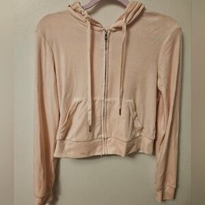 Women's NWOT Pink Velvet Full Zip Hoodie By Rose + Vine